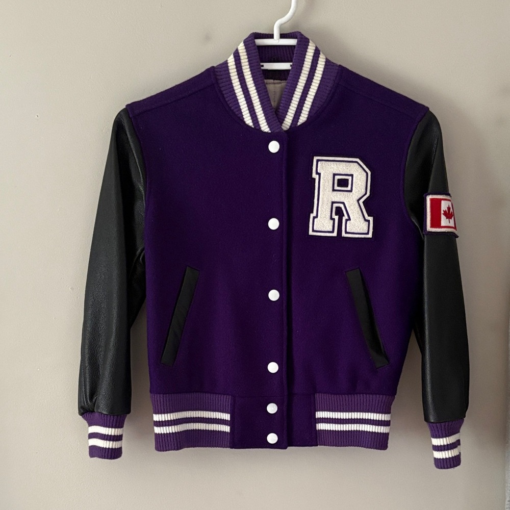 Vintage Roots Varsity Jacket in Purple and Black ( SAMPLE ) size 2 ( 1 of 1 )